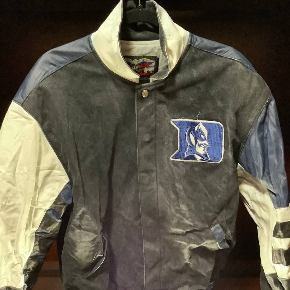 Vintage Jeff Hamilton Duke Blue Devils Leather Varsity Jacket Mens